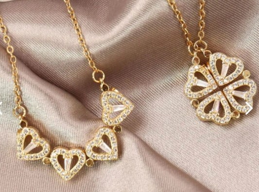 Collar Trébol De Corazones
